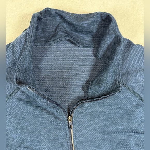 Lululemon Athletica Size Large Classic Blue Men's Half Zip Performance Sweater - Picture 4 of 6